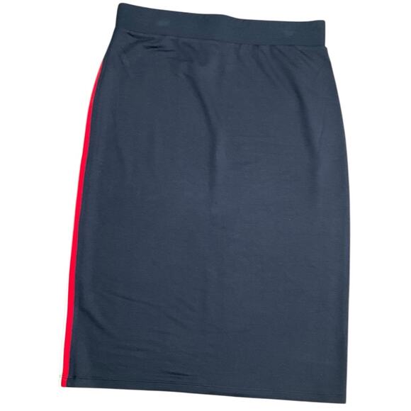 Tommy Hilfiger Women's Pencil Skirt Blue Midi Knit Stretch Size Large EUC - Picture 8 of 8